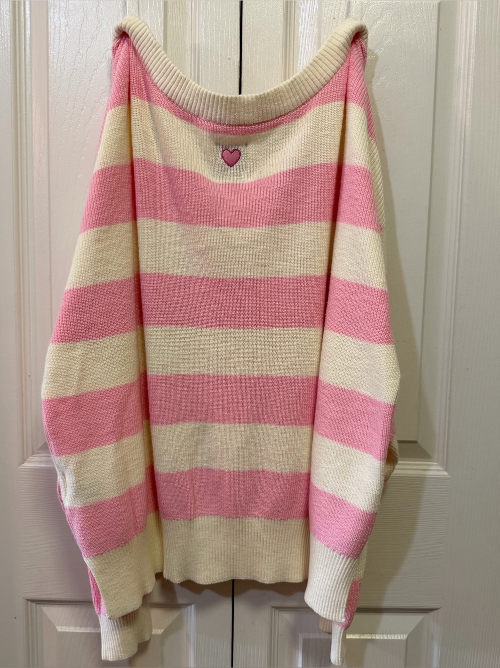Joylab Pink and Cream Striped Women's Sweater - Picture 6 of 7